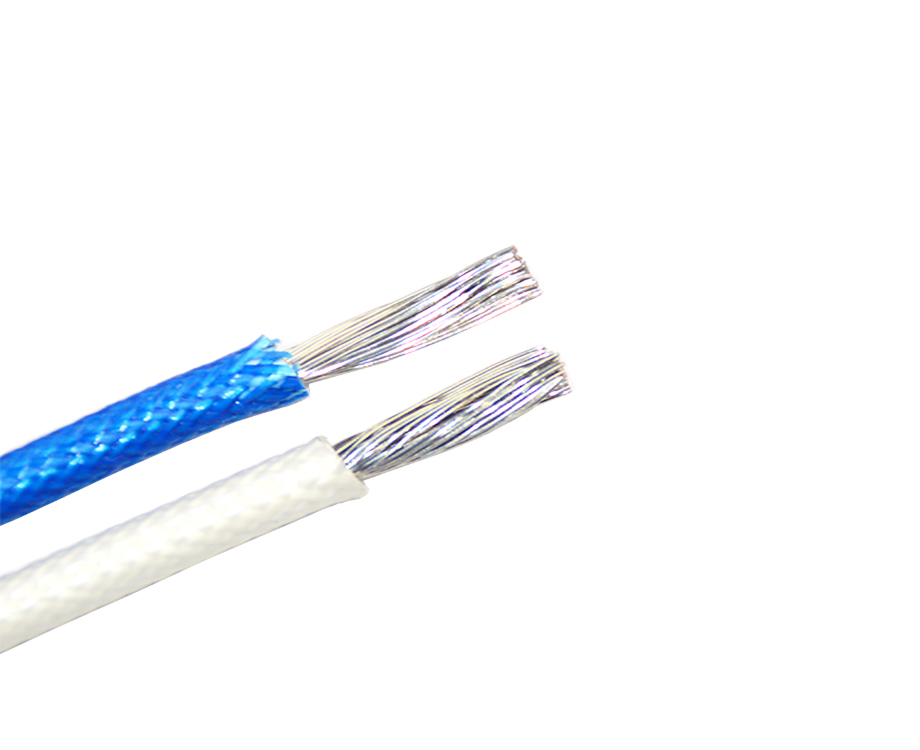 Silicone Fiberglass Braided Copper Wire Cable, 2.5mm2 Flexible Cable 3.7mm Blue 1